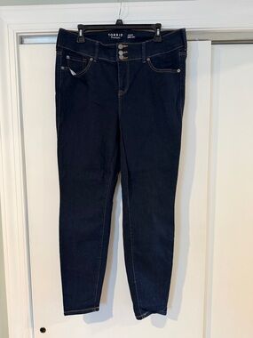 torrid Dark Indigo Skinny Jeans with Triple Buttons